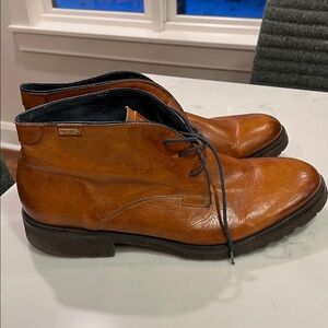 Pikolinos Men's Chukka Leather Ankle Boots Lace-Up Round Toe Brown EU 46 US 12.5